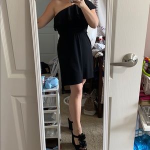 WHBM one shoulder black dress
